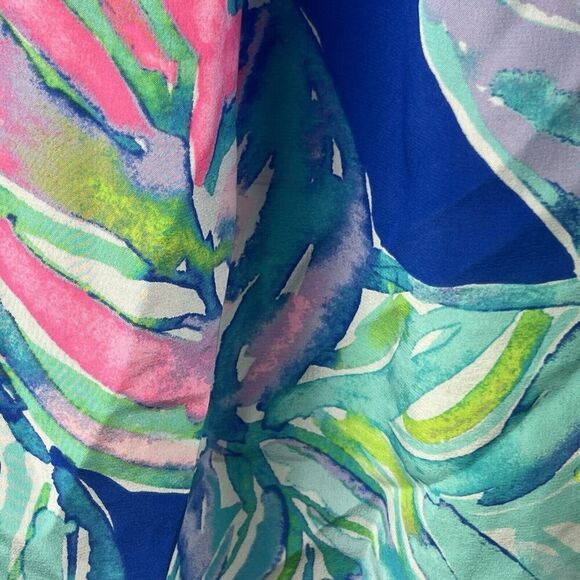 Lilly Pulitzer Silk Floral Elsa Blouse Size XS Blue Pink Casa Del Sol - Picture 12 of 14